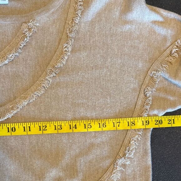 Chico's Women's Fringe Pullover Sweater - Camel size 1/ medium - Picture 5 of 7